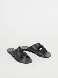 ATP Atelier Allai Lader Platta Sandaler Svart Best Sale