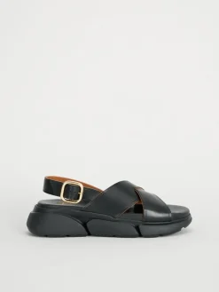 ATP Atelier Barisci Lader Chunky Sandaler Svart Best Sale