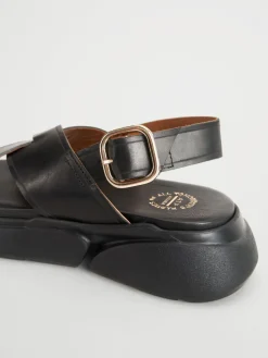 ATP Atelier Barisci Lader Chunky Sandaler Svart Best Sale