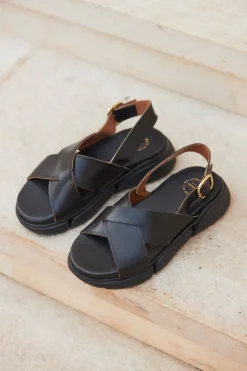 ATP Atelier Barisci Lader Chunky Sandaler Svart Best Sale