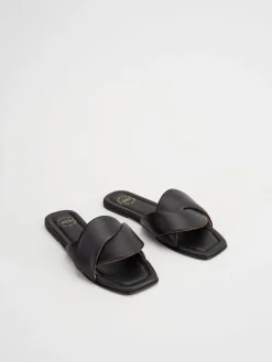 ATP Atelier Capurso Nappa Platta Sandaler Svart Shop