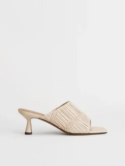 ATP Atelier Caserta Nappa Plisse Sandaler Med Klackar Kalksten Sale