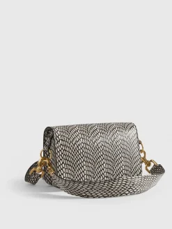 ATP Atelier Corsina Printed Graphic Snake Nappa Axelvaska Svart/Linne Best Sale