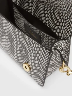 ATP Atelier Corsina Printed Graphic Snake Nappa Axelvaska Svart/Linne Best Sale