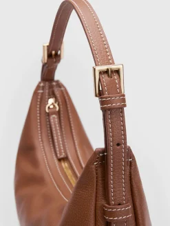 ATP Atelier Liveri Grained Leather Small Hobo Bag Brandy/Kontrastsom Discount