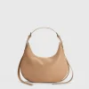 ATP Atelier Liveri Grained Leather Small Hobo Bag Nocciola/Kontrastsom Sale