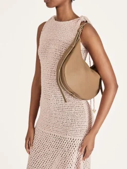 ATP Atelier Liveri Grained Leather Small Hobo Bag Nocciola/Kontrastsom Sale