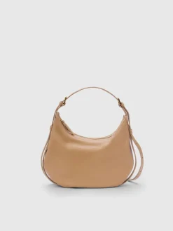 ATP Atelier Liveri Grained Leather Small Hobo Bag Nocciola/Kontrastsom Sale
