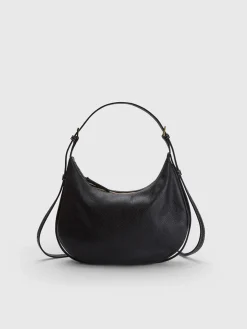 ATP Atelier Liveri Grained Leather Small Hobo Bag Svart/Kontrastsom Store