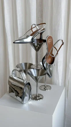 ATP Atelier Montalcino Handvaska I Metalliskt Lader Silver Clearance