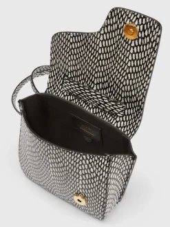 ATP Atelier Montalcino Tryckt Grafisk Snake Nappa Mini Handvaska Svart/Linne Sale