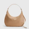 ATP Atelier Potenza Grained Leather Large Hobo Bag Nocciola/Kontrastsom Sale