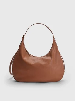 ATP Atelier Potenza Grained Leather Large Hobo Bag Brandy/Kontrastsom Clearance