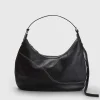 ATP Atelier Potenza Grained Leather Large Hobo Bag Svart/Kontrastsom Discount