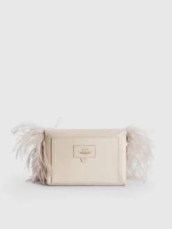 ATP Atelier Scarlino Nappa/Feathers Pouch Bag Kalksten Best Sale
