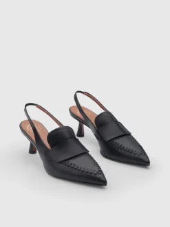 ATP Atelier Severino Lader Slingbacks Svart Cheap