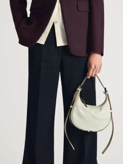 ATP Atelier Silea Grained Leather Mini Hobo Bag Bianco/Kontrastsom Shop